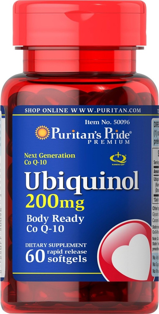 Puritan Pride Ubiquinol 200 mg Softgels, 60 greve