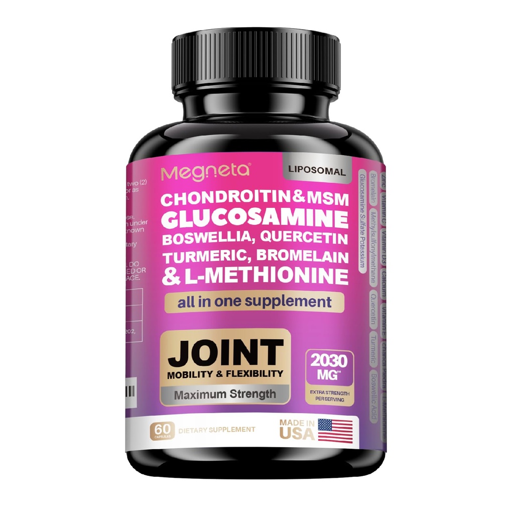 19-i-1 Joint Support Capsules Glukosamine Chondroitin Turmeric Msm Boswellia - Felles støttetilskudd for bein, rygg, kne, hender felles helse
