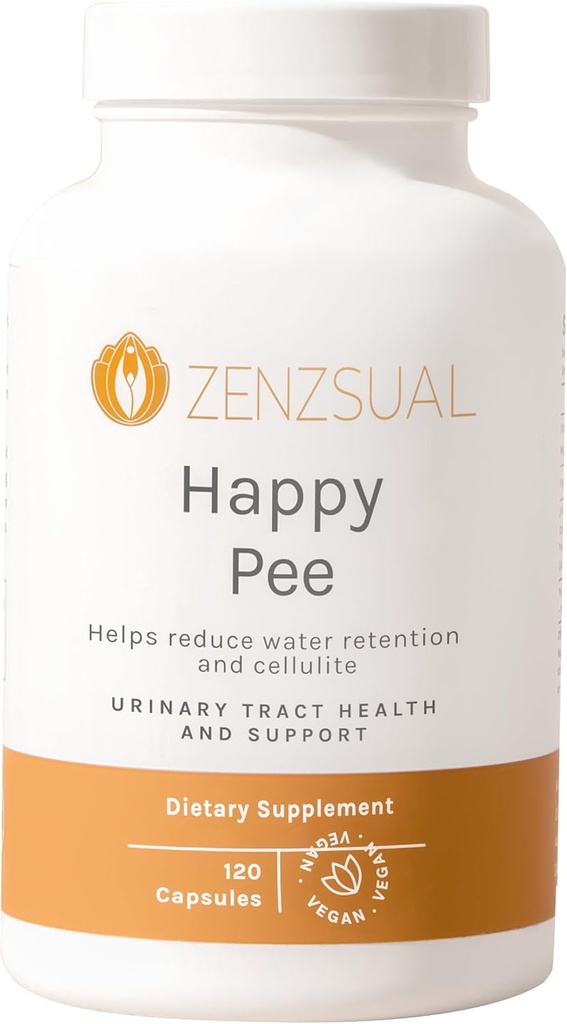 ZENZSUAL Happy Pee – Urin Tract Support med organisk tranebær og D-Mannose - omfattende UTI smertelindring støtte for kvinner - 120 kapsler