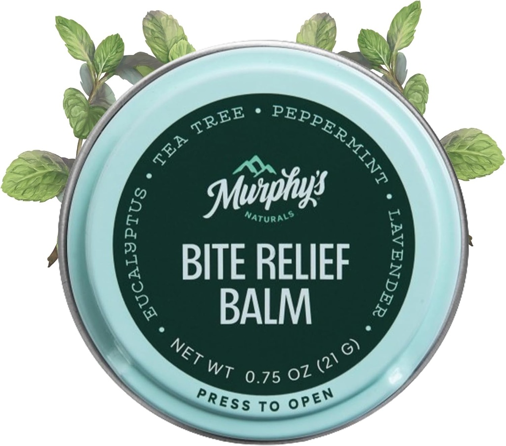 Murphys Naturals Insect Bite Relief Balm, Travel-Friendly, Soothes Bug Bites med plantebasert olje, rask-aktuell, enkel søknad, 0.75oz