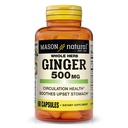 MASON NATURAL hele urt ginger 500 mg, 2 måneders forsyning, naturlig herbal supplement, 60 kapsler