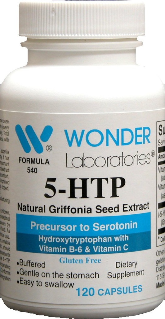 5 Htp, Naturlig Griffonia Seed Extract Precursor til Serotonin - 120 kapsler #5402
