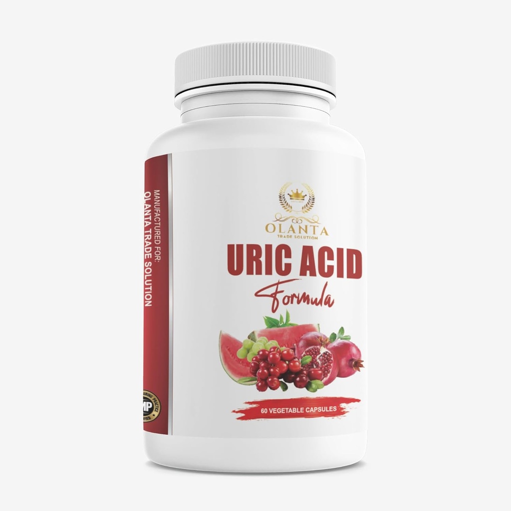 Generisk urinsyrepiller - URIC Acid Complex - Lavere urinsyre Supplement, urinsyrepiller, Melk Thistle, Celery Seed Extract Organic, Cranberry, Pomegranat og Turmeric - 1 flaske 60 Kapsler