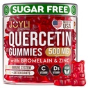 JOYLI Quercetin Gummies - Quercetin med Bromelain Sink Vitamin C & Vitamin D3 - Quercetin Supplement 500MG for immunsystem og allergi - Quercetin for barn og voksne - 60 Quercetin Chewable