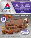 Atkins Endulge Treat, Almond Craze Bar, 2g Netto Carbs, 1g sukker, god kilde til fiber, Ketovennlig, 16 Count
