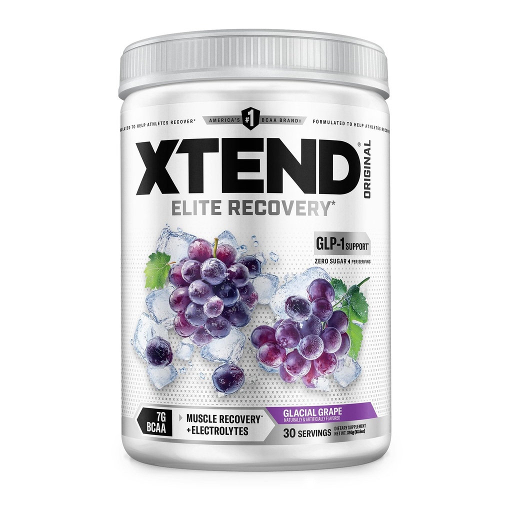 Xtend XTEND Original BCAA pulver 7g BCAA og 2,5g L-Glutamine, sukker gratis post trening muskel gjenoppretting drikke med aminosyrer for menn og kvinner, 30 serveringer