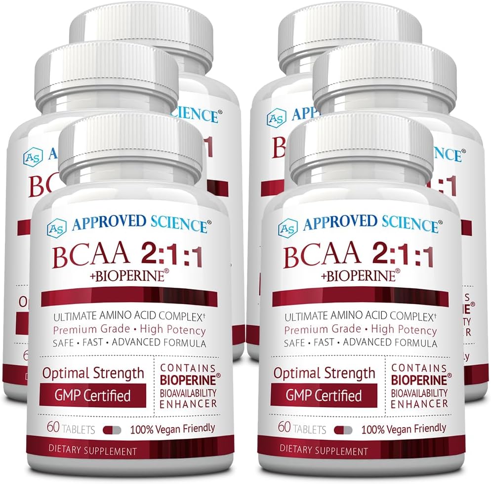 Godkjent vitenskap BCAA Supplement - 360 tabletter - 2400mg - Øk ytelse og forbedre muskelutvikling - L-Leucine, L-Isoleucine, L-Valine - Laget i USA, Ikke-GMO