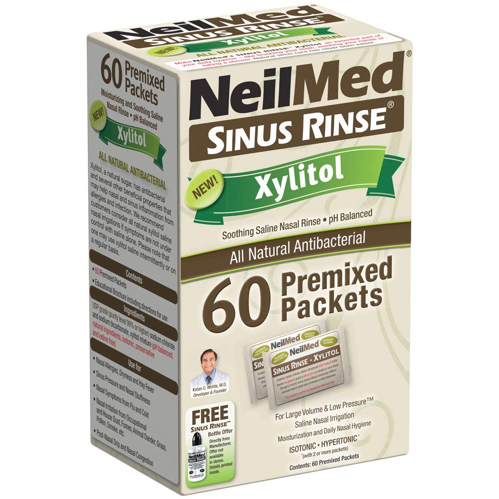 NeilMed Sinus Rinse Premikset påfyllingspakker med Xylitol, 60ct.
