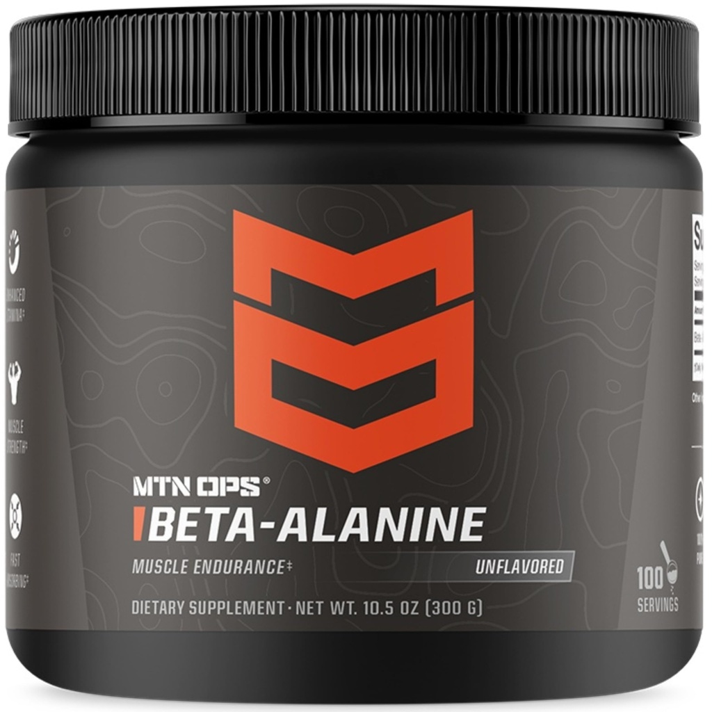 MTN OPS Beta Alanine pulver pre trening for muskel utholdenhet og styrke, 3g Beta Alanine per servering, uslavored 100 serveringer