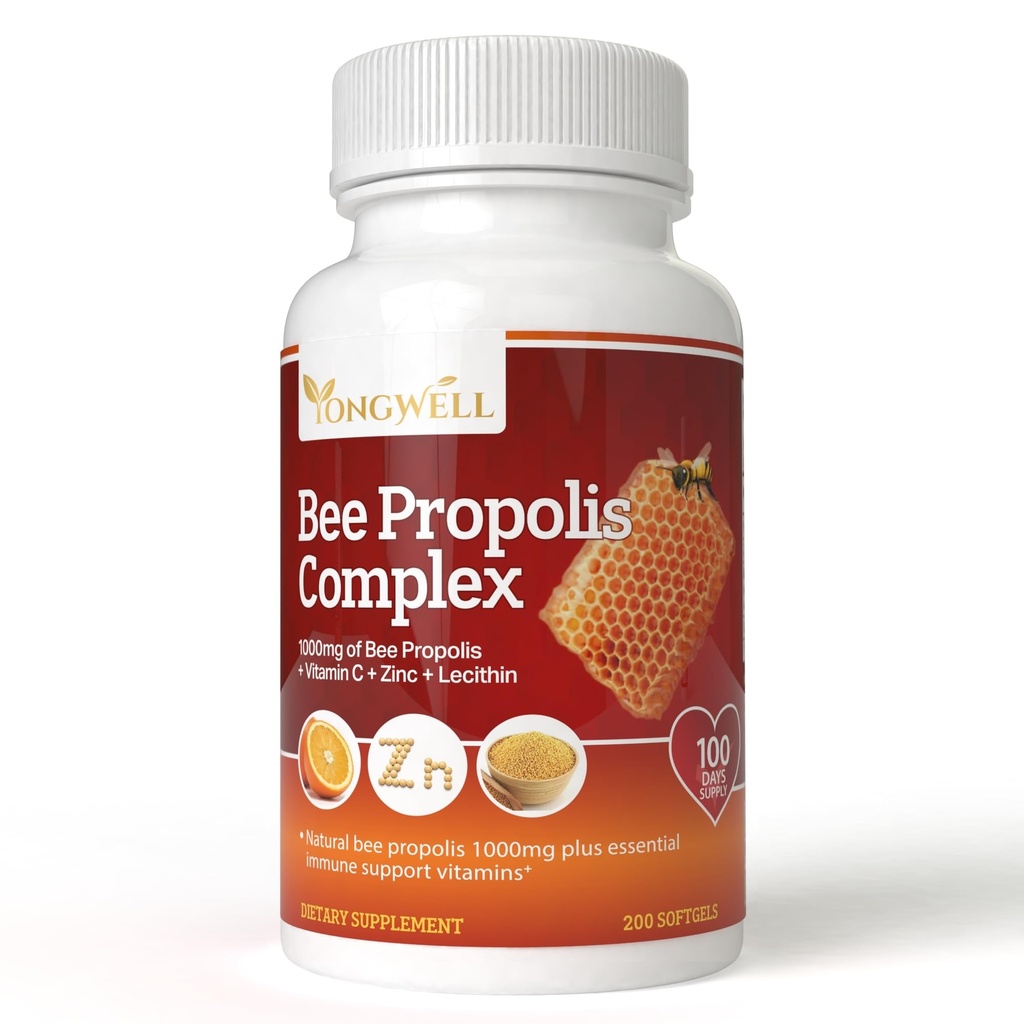 Super Bee Propolis Complex med vitamin C, sink og lecitin (200 kapsler)