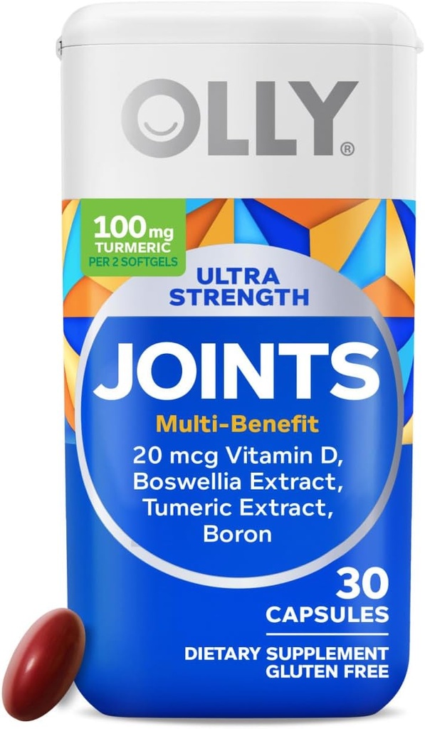 OLLY Ultra Joint Softgels, Boswellic Extract, Turmeric, Vitamin D, Bor, 30 dagers forsyning - 30ct