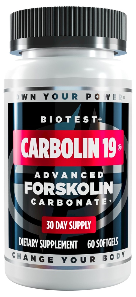 Biotest karbolin 19 – Longer-Sisting Forskolin for fetttap og metabolsk ytelse,* 30 serveringer – 60 Softgels