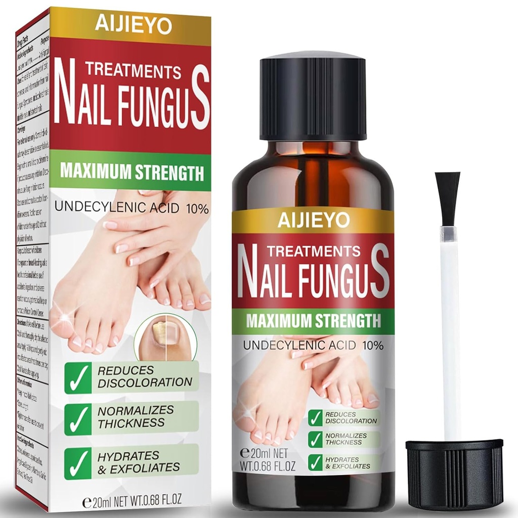 E-Bes Toenail Fungus behandling Extra styrke, Reparasjon Tjukk Skade Farge Fingerneil tå Nail Fungus behandling, Te Tree olje lett bruk Fungal ToeNail behandling- 20ML