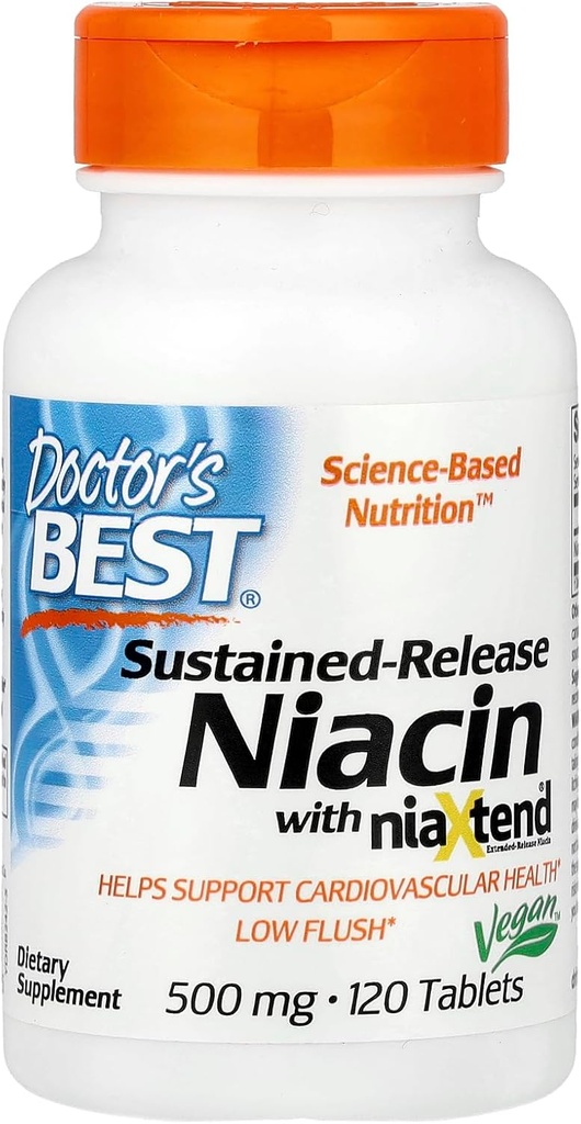 Doktorens beste ekte niacin utvidet frigivelse, 500 mg, 120 greve