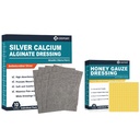 Sølv Kalsium Alginat Dressing (4'x4''10pcs) + Manuka Honning Gauze Dressing(2" x 2" 10pcs)