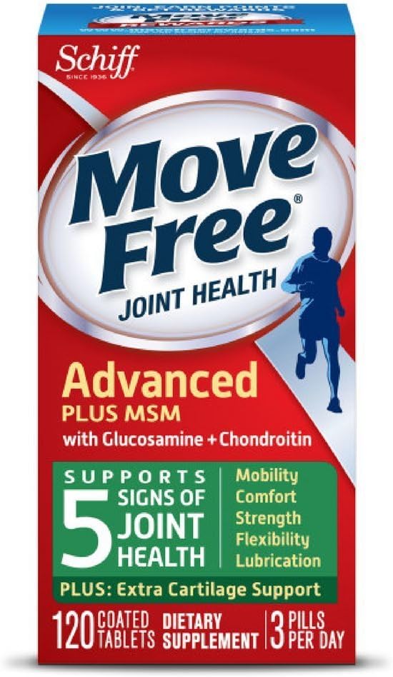 Move Free Advanced Plus MSM, 120 tabletter - Felles helsetilskudd med glukosamin og Chondroitin (pakke med 12)