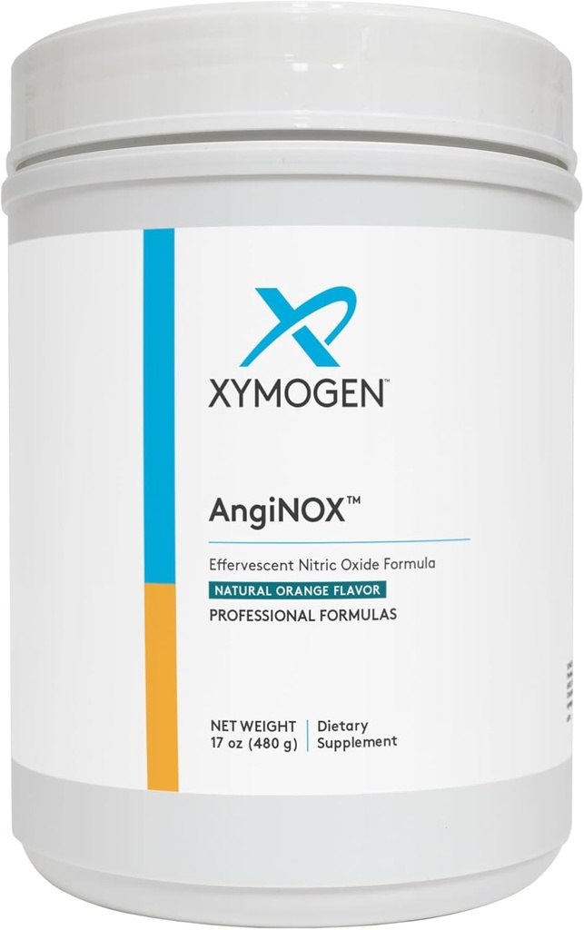 XYMOGEN AnginOX - Nitric oksid støtte pulver med L-Arginin, L-Citrullin + Quercetin - støtter atletisk ytelse, hjelper optimalisere flyt av blod + oksygen - Orange Flavor Drink (17 oz)