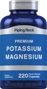 Piping Rock Kalium Magnesium Supplement | 220 Kapsler | Ikke-GMO, Glutenfri Premium Kompleks