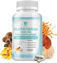 Glutation Supplement 1000 mg, Mushroom Supplement med vitamin C, Niacin - Liver Detox, immunstøtte og antioksidant, Redusert L-Glutatione 120 Vegan Kapsler - Ikke GMO