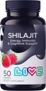 Shilajit Gummies for menn og kvinner | 10000mg ren Himalayan Shilajit gull med fulvic syre, 85+ Mineraler og Ashwagandha | Energi Gummies for kvinner og menn | Naturlig Stamina, Fokus & Vitalitet Support – 50 Ct