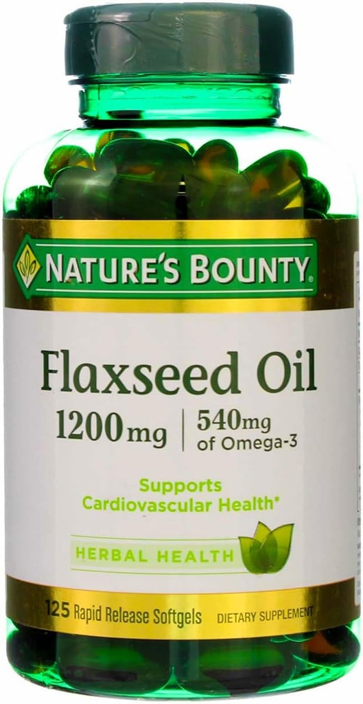 Naturens Bounty Flaksfrøolje 1200 mg, 125 Rapid Release Softgels (pakke med 3)