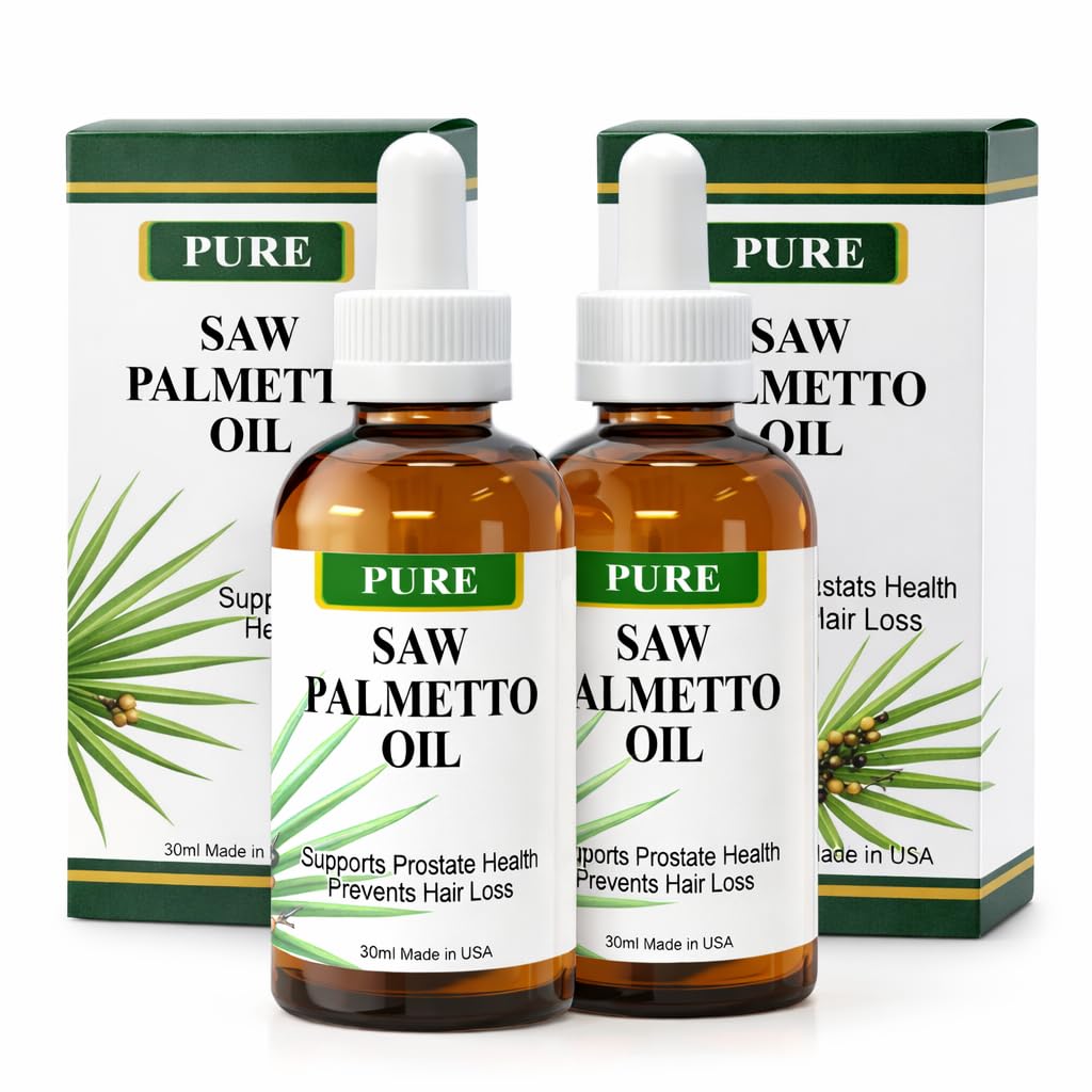 Pure Saw Palmetto olje – 95-98% Konsentrert organisk ekstrakt – flytende så Palmetto for menn og kvinner – alternativ til kapsler og pulver – 2 fl Oz