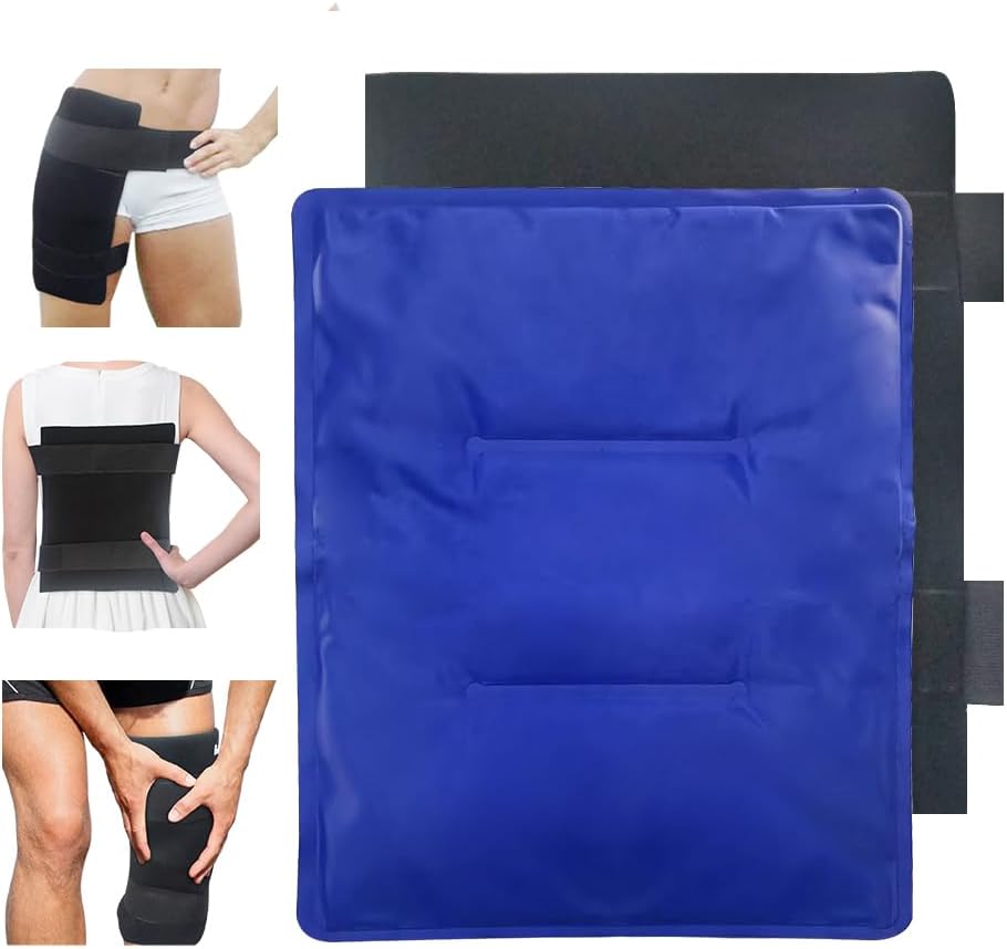 Gel mykt fleksible ispakker for skader - Reusable Freezer Cold Pack, Hot Cold Compress terapi kjøling Gel Pad Wrap for skulder, Hip, Knee, Rygg, Ben, Skade, Svømme, Bruises, Kirurgi - 11" x 14"