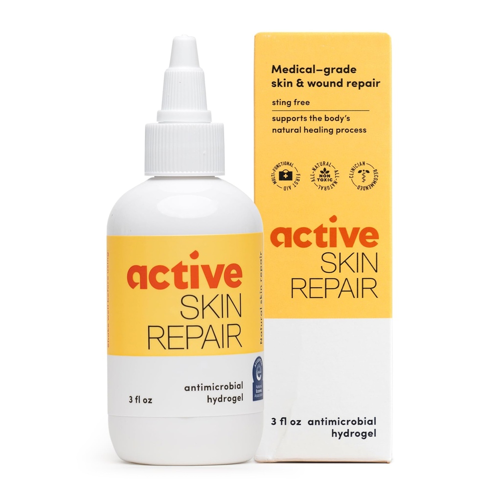 Aktiv hudreparasjon Førstehjelp Healing Skin Hydrogel - Naturlig og ikke-toksisk Reparasjon Ointment med Hypochlorus syre for mindre kutt, sår, Scrapes, Rashes, Sunburns, & mer, 3 oz