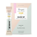 Winged Glow Up Collagen pulver | Bedre hår, hud, negler for kvinner | Grass Fed Collagen Peptides W/Adaptogen Schisandra, Snow Mushroom, Vitamin C & Biotin | Unflavored, Non Gmo, 15 greve
