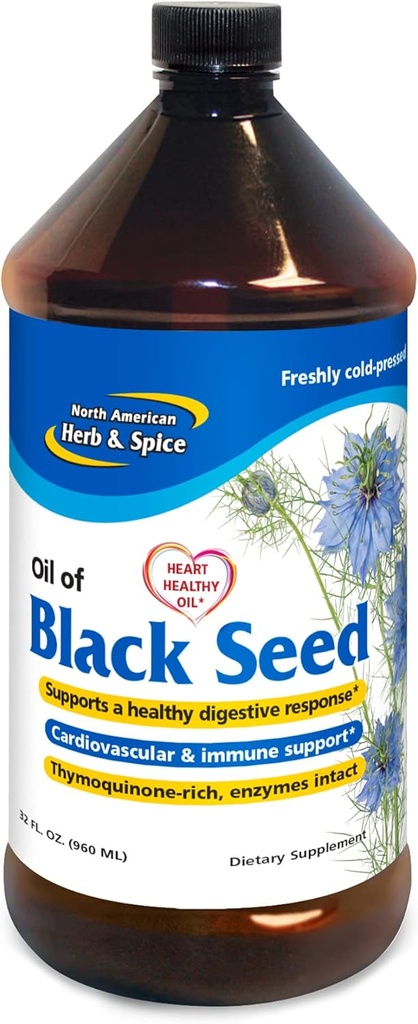Nordamerikansk Herb & Spice Black Seed Oil - 32 fl oz. - Cardiovaskulær, Digestiv & Immun Support - Ikke-GMO - 192 Serveringer