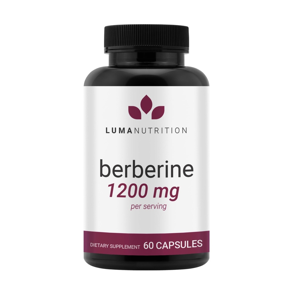 Luma Nutrition Berberine Supplement - Berberine HCL 1200mg Per Serving - Vegan, Glutenfri, Ikke-GMO - 60 kapsler