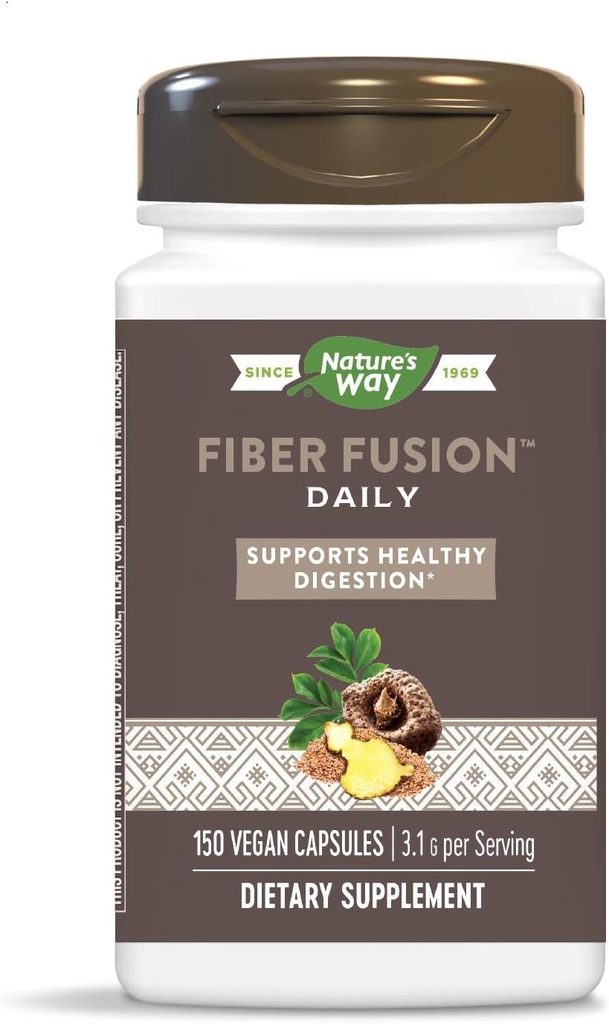 Naturens vei fiber Fusion daglig, 3,1 g per porsjon, 150 kapsler, pakke med 3
