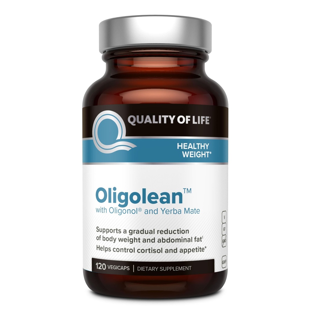 Livskvalitet Oligolean - Med Oligonol og Yerba Mate - Naturlig Metabolisme Support Supplement - 120 Vegiecaps
