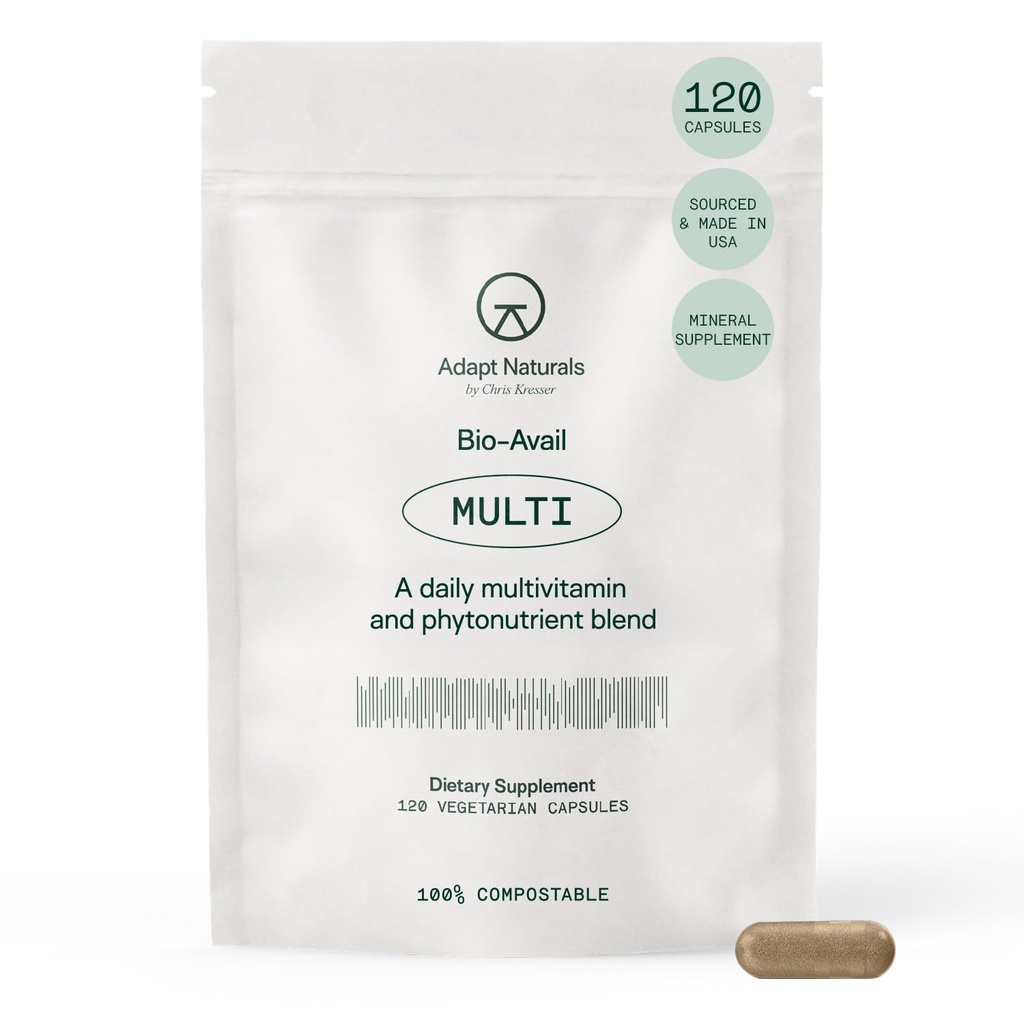 Adapt Naturals Multivitamin for kvinner og menn, Biotilgjengelig Easy-to-Absorb Multivitamin Daily Supplement med Biotin, Niacin, vitamin A, B, C, D, E, K1, Sink, Magnesium - Immunstøtte - 30 dagers levering