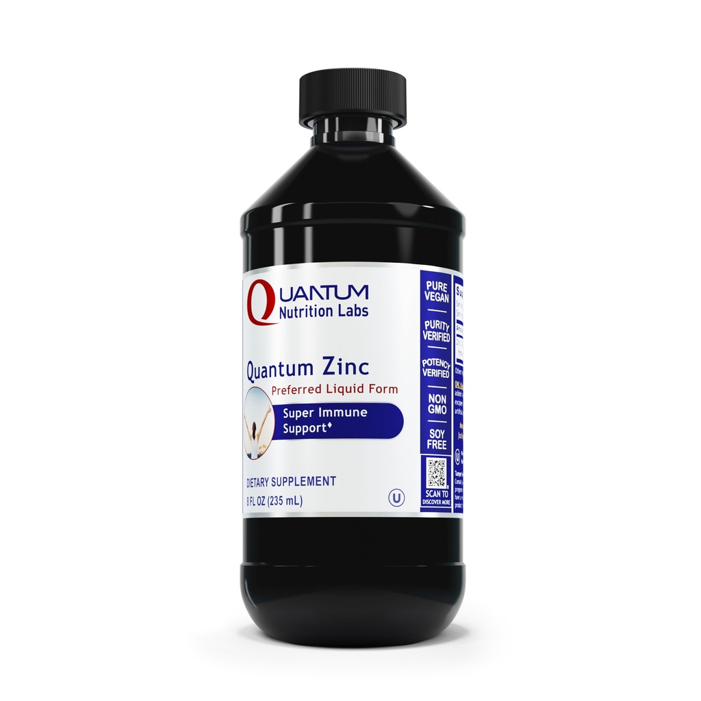 Quantum Nutrition Labs Flytende Sink Supplement Drops - Sink Sulfat Tinktur for voksne, 25 mg per servering, Metabolsk funksjon & immunstøtte - 8 Fl Oz Flaske