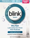 Blink Tårer Lubrerende Øyedråper Mild-Moderate Tørr Øye, 25 Pk - 0,01 oz, Pakke med 2