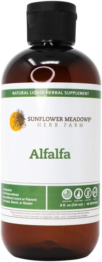 Alfalfa Flytende Herbal Supplement - 8oz-alkoholfri, ikke-GMO, laget med organiske ingredienser