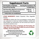 Beste Naturals Red Yeast Rice med COQ10 & Niacin 500 mg