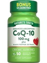 Naturens sannhet CoQ10 100mg | 50 Softgels | Plus svart pepper ekstrakt | Ikke-GMO og Glutenfri Supplement