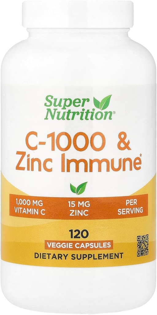 SuperNutrition, C-1000 & Sink Immune, sesongstøtteformel*, antioksidant beskyttelse*, 120 dagers forsyning (pakke mai Vary)