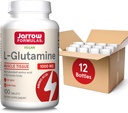 Jarrow Formler L-Glutamin 1000 mg, Diett Supplement for muskelvev, Multifunksjonell Aminosyre, Immunstøtte, 100 Easy-solv Tabletter, 50-100 dagers forsyning, Pakke med 12