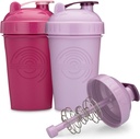 GOMOYO 20-Ounce Shaker flaske med Action-Rod Mixer | Shaker Cups med Motivasjons sitater | Protein Shaker Flaske er BPA gratis og oppvaskmaskin trygt | bringebær og lavender