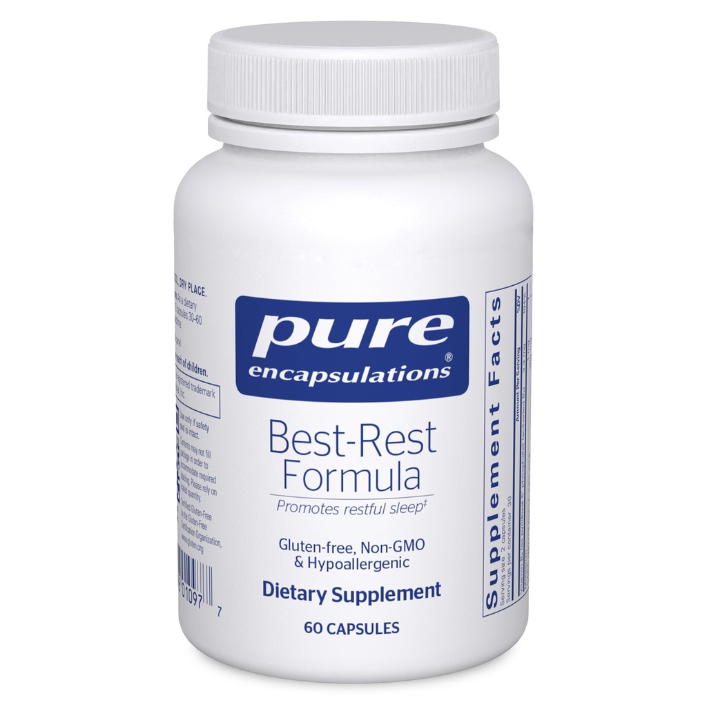 Rene innkapslinger Best-Rest Formula - Støtter hvilefull søvn - for avslapning - Restful Sleep Supplement - Ikke-GMO & Vegan - 60 Kapsler