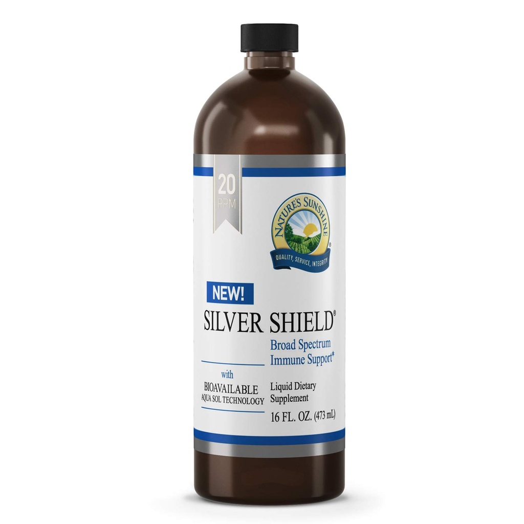 Naturens solskinn Silver Shield væske, 16 Fl Oz ® Colloidal sølv væske med Aqua Sol teknologi gir immun støtte og beskyttelse