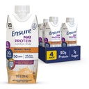 Sørg for Max Protein Kremet fersken ernæringshake | 30g protein, 1g sukker, 4g fiber blanding | 4 pakke