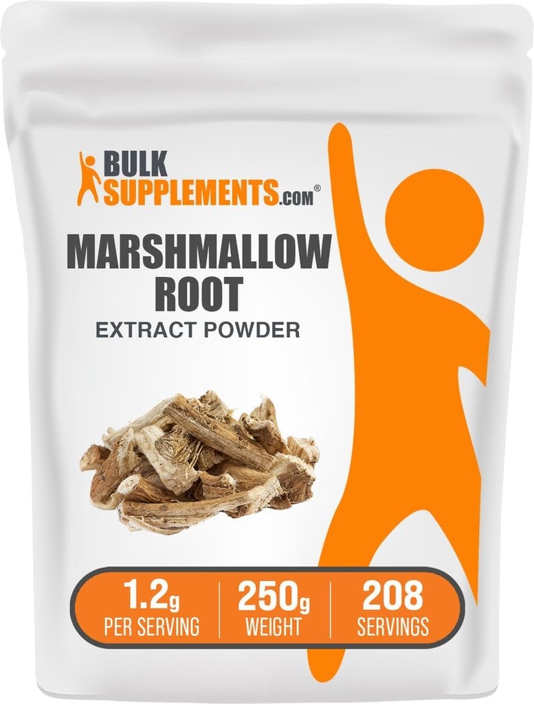 BulkSupplements.com Marshmallow Root Extract Powder - Marshmallow Root Supplement, Herbal Supplement - Glutenfri, 1,2 g per servering, 250g (8,8 oz) (Pack of 1)