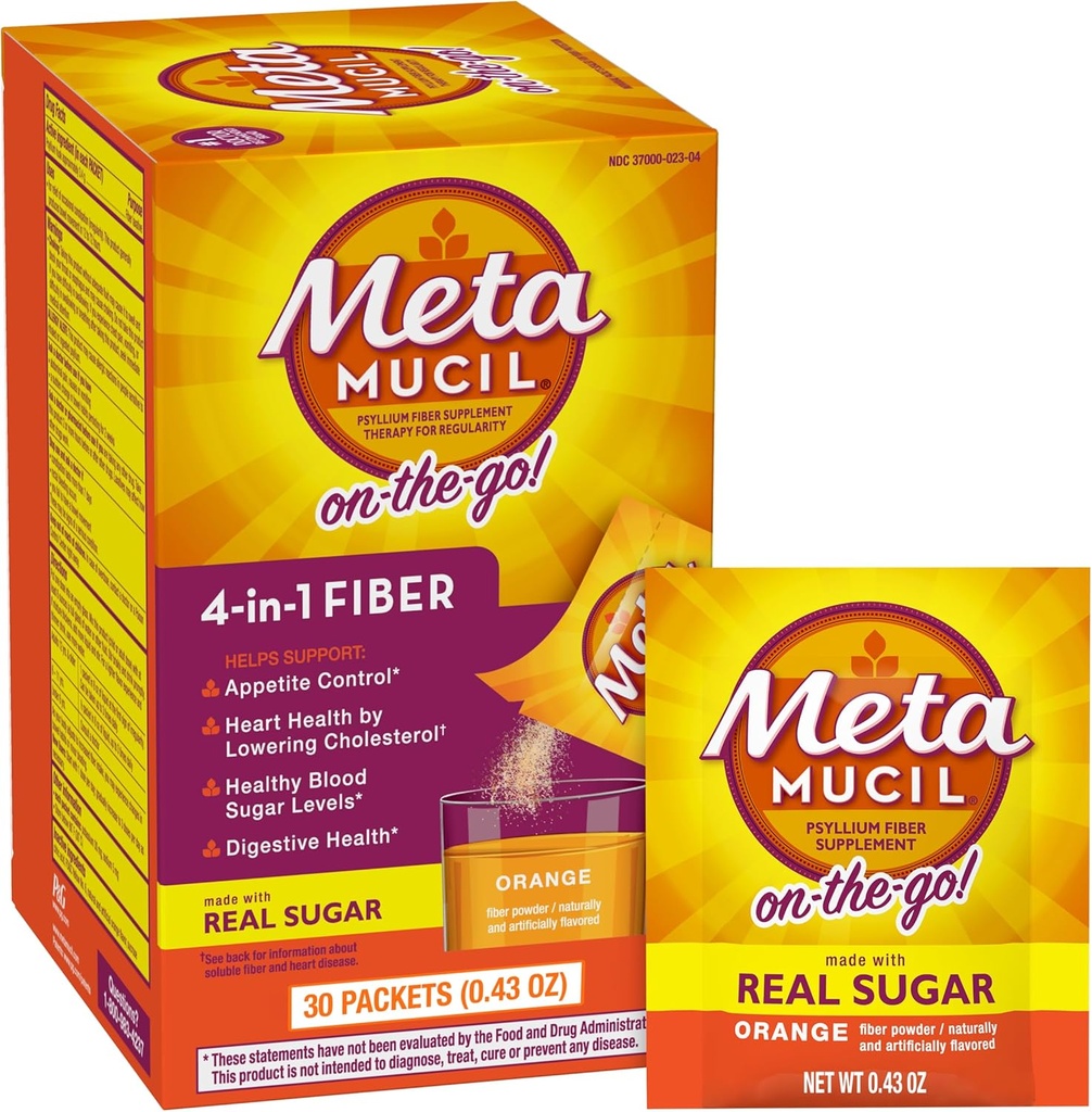 Metamucil Fiber Singles glatt tekstur oransje - 30 pakker, 12,9 Ounce (pakke med 1)