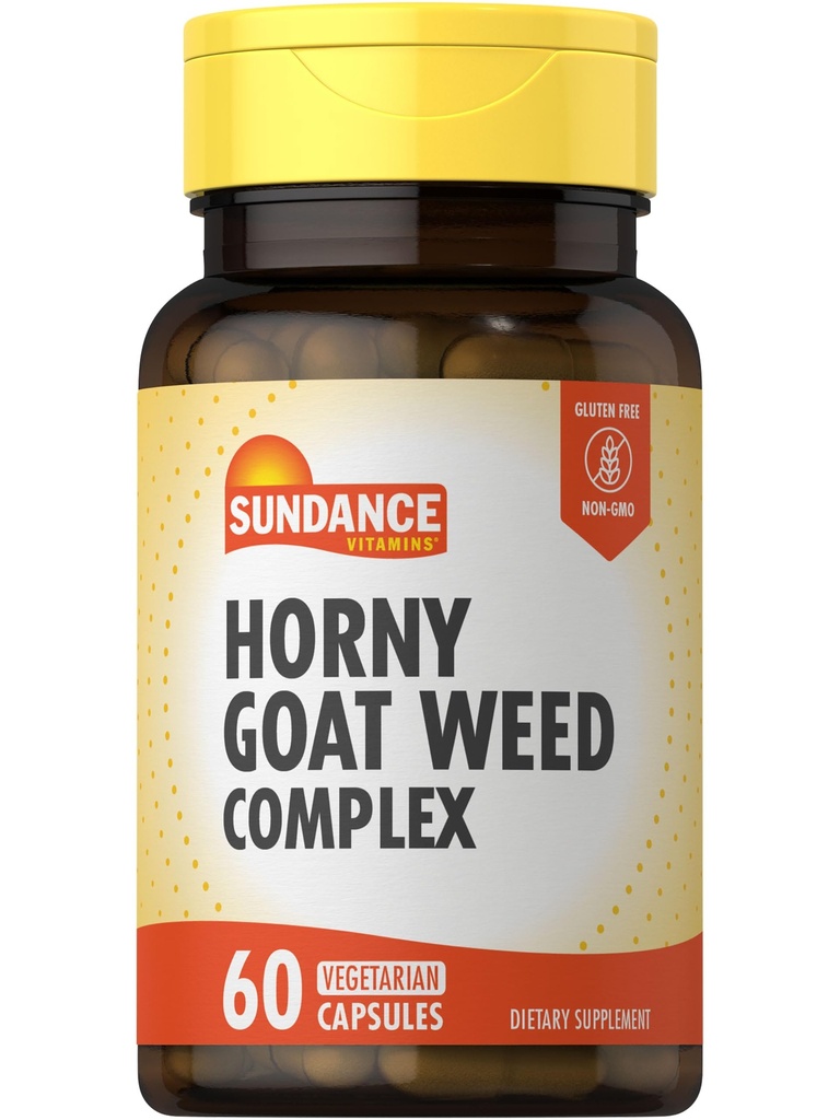 Sundance Horny Goat Weed Complex | 60 kapsler | med Maca, Tribulus Terrestris og L-Arginine | Vegetarisk, ikke-GMO & Glutenfri Supplement