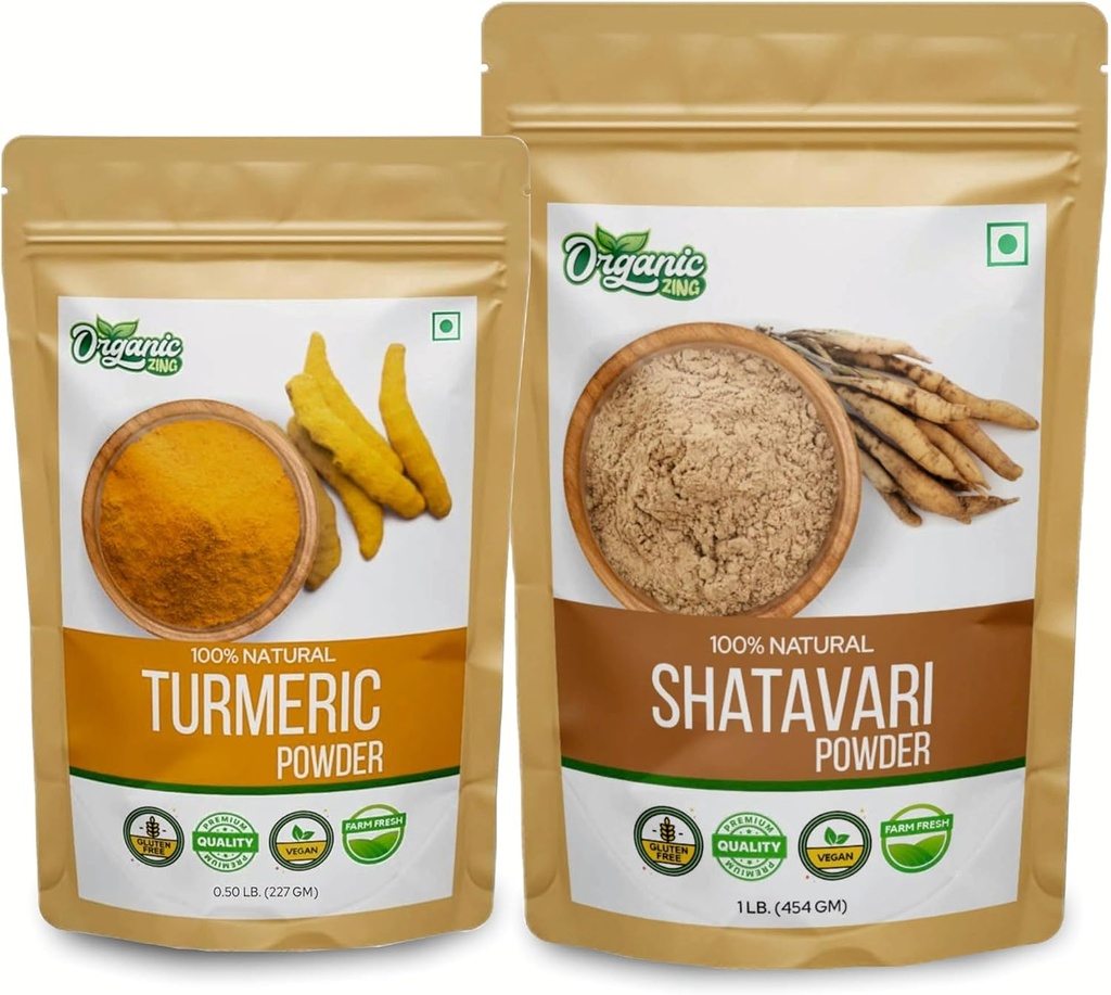 ORGANIC ZING Shatavari- 454g & gurkemeie pulver- 227g