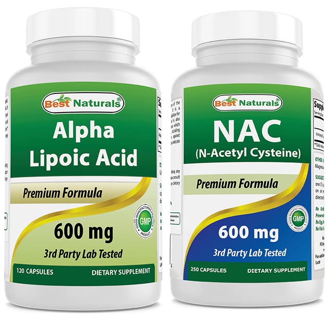 Best Naturals Alpha Lipoic Acid 600 mg og NAC N-Acetyl-Cysteine 600 mg